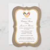 Sandy Beach op Burlap Wedding Shower Kaart (Voorkant)