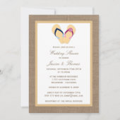 Sandy Beach op Burlap Wedding Shower Kaart (Voorkant)