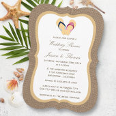 Sandy Beach op Burlap Wedding Shower Kaart