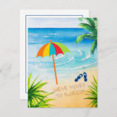 Sandy Beach Palm Trees We zijn verhuisd naar Flori Aankondiging (Voorkant / Achterkant)