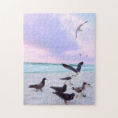 Sandy Beach Party met Pigeons en Seagulls Legpuzzel (Verticaal)