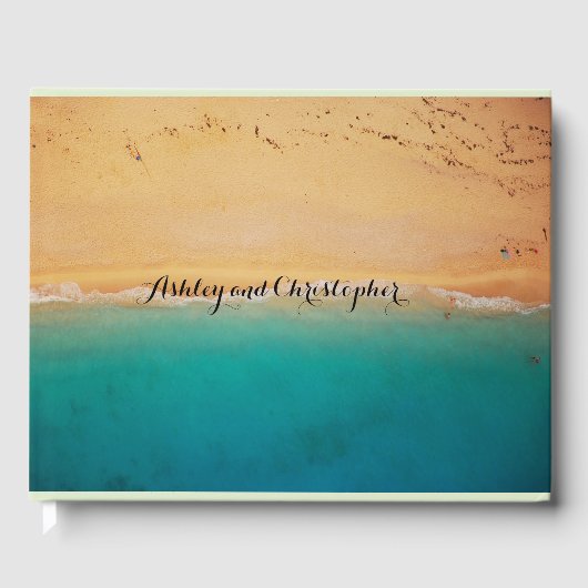 Sandy Beach Personalized Wedding Guestbook Gastenboek (Voorkant)