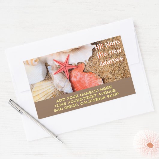 Sandy Beach Rechthoekige Sticker (Envelop)