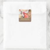 Sandy Beach-retouradres voor zeeshells Vierkante Sticker (Tas)