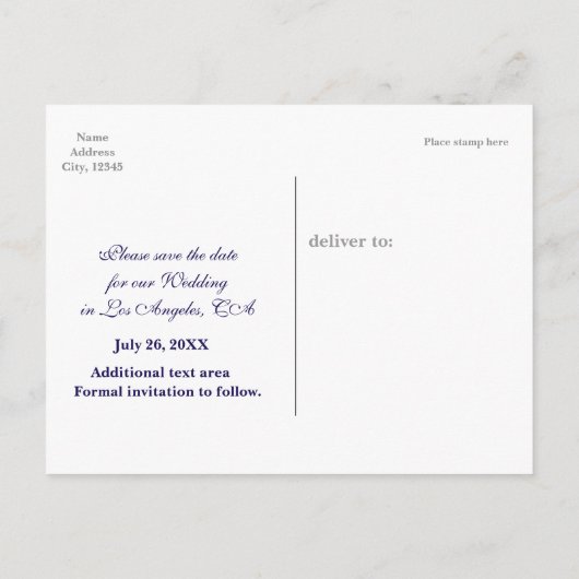 Sandy Beach SAVE THE DATE Trouwdatum Briefkaart (Achterkant)