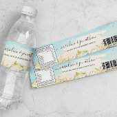 Sandy Beach Shells Nautische Destination Wedding  Waterfles Etiket