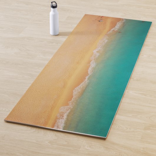 Sandy Beach Shore Ocean Turquoise Yoga Mat (In situ)