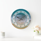 Sandy  Beach Shore Ocean Waves Clock Grote Klok (Huis)