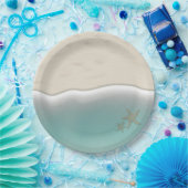 Sandy Beach Shoreline Seaside Party Papieren Borde Bordje (Feest)