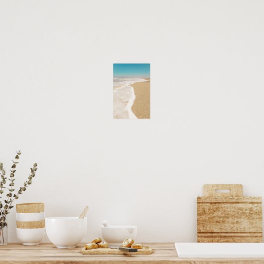 Sandy Beach Sky Waves Schuim Poster (Keuken)