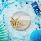 Sandy Beach Starfish Seashells Papieren Bordje (Feest)