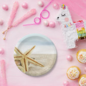Sandy Beach Starfish Seashells Papieren Bordje (Feest)