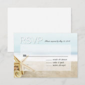 Sandy Beach Starfish Seashells RSVP (Voorkant / Achterkant)