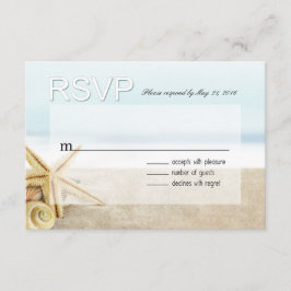 Sandy Beach Starfish Seashells RSVP Kaartje