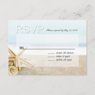 Sandy Beach Starfish Seashells RSVP Kaartje