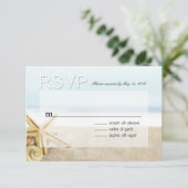 Sandy Beach Starfish Seashells RSVP Kaartje (Staand voorkant)