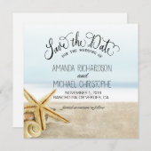 Sandy Beach Starfish Seashells Save the Date (Voorkant / Achterkant)