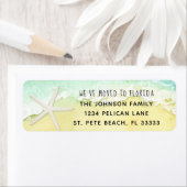 Sandy Beach Starfish We hebben Return Address verp Etiket (Insitu)