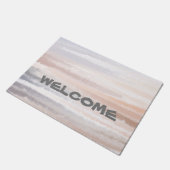 Sandy Beach Summer Tan Abstracte Waterverf Deurmat (Schuin)