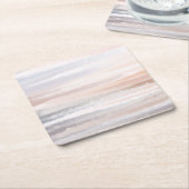 Sandy Beach Summer Tan Abstracte Waterverf Kartonnen Onderzetters (Schuin)