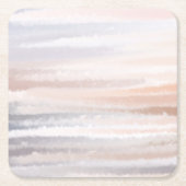 Sandy Beach Summer Tan Abstracte Waterverf Kartonnen Onderzetters (Voorkant)