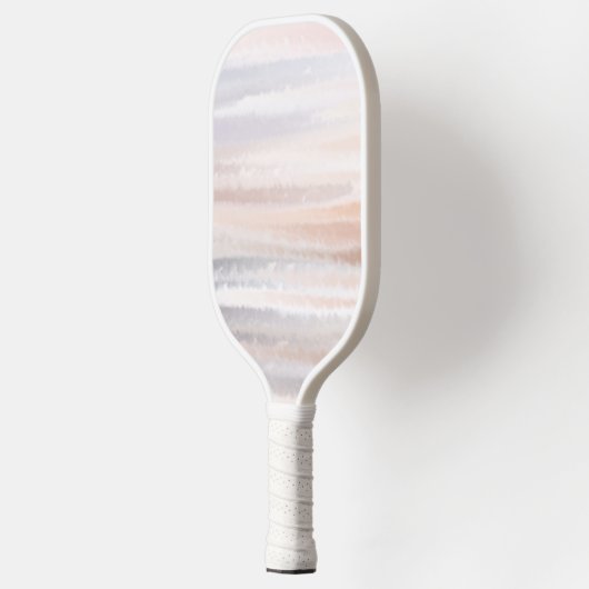 Sandy Beach Summer Tan Abstracte Waterverf Pickleball Paddle (Links)