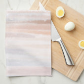 Sandy Beach Summer Tan Abstracte Waterverf Theedoek (Quarter Fold)