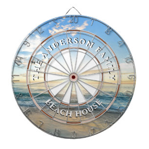 Sandy Beach Sunrise familienaam Beach House Dartbord