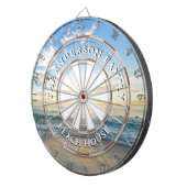 Sandy Beach Sunrise familienaam Beach House Dartbord (Voorkant Rechts)