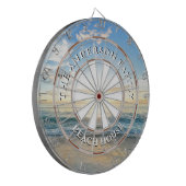Sandy Beach Sunrise familienaam Beach House Dartbord (Voorkant Links)