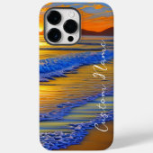 Sandy Beach Sunset met gepersonaliseerde naam Case-Mate iPhone Case (Achterkant)