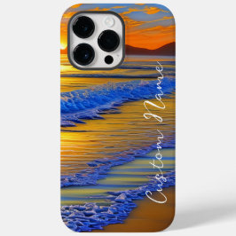 Sandy Beach Sunset met gepersonaliseerde naam Case-Mate iPhone 14 Pro Max Hoesje
