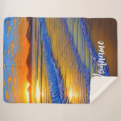 Sandy Beach Sunset Sherpa Deken (Voorkant (horizontaal))