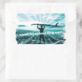 Sandy Beach Surfen Logo Rechthoekige Sticker (Tas)