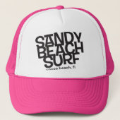 Sandy Beach Surfing Trucker HAt Trucker Pet (Voorkant)