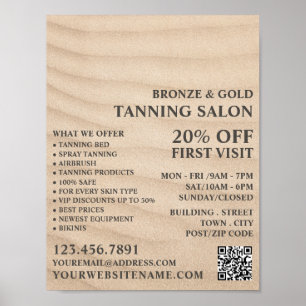 Sandy Beach, Tanning Salon Adverteren Poster