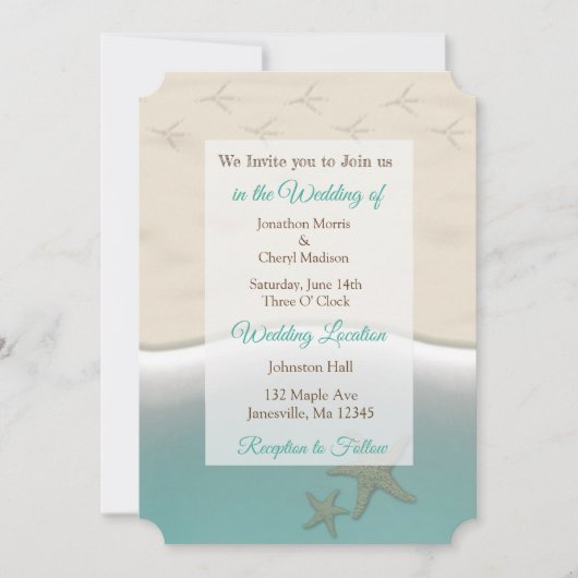 Sandy Beach thema foto bruiloft uitnodigingen (Voorkant)