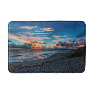 Sandy Beach Tropical Ocean Sunset Badmat