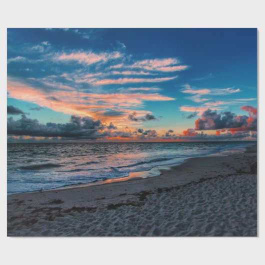 Sandy Beach Tropical Ocean Sunset Cadeaupapier (Vlak)