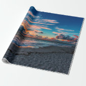 Sandy Beach Tropical Ocean Sunset Cadeaupapier (Uitgerold)