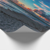 Sandy Beach Tropical Ocean Sunset Cadeaupapier (Hoek)
