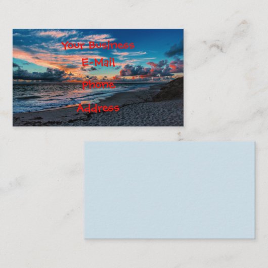 Sandy Beach Tropical Ocean Sunset Visitekaartje (Voorkant / Achterkant)