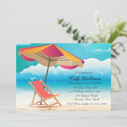 Sandy Beach uitnodiging (Staand voorkant)