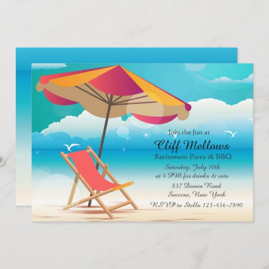 Sandy Beach uitnodiging (Voorkant / Achterkant)