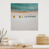 Sandy Beach Umbrella Poster (Keuken)