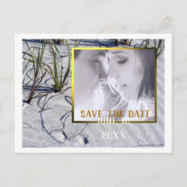 Sandy Beach Uw foto Bewaar de datum Aankondigingskaart