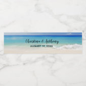 Sandy Beach Waterfles Label Bruiloft Favor Etiket (Enkel label)