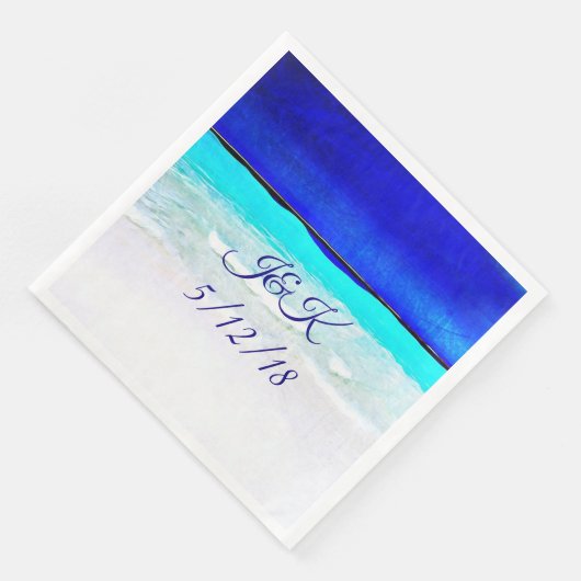 Sandy Beach Waterverf Wedding Dinner Napkins Servet (Hoek)