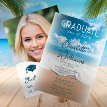 Sandy Beach Waves Afstuderen Foto Graduation Party
