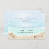 Sandy Beach Wedding RSVP Card (Voorkant / Achterkant)